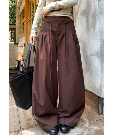 drawstring wide pants / 6color　hm1670