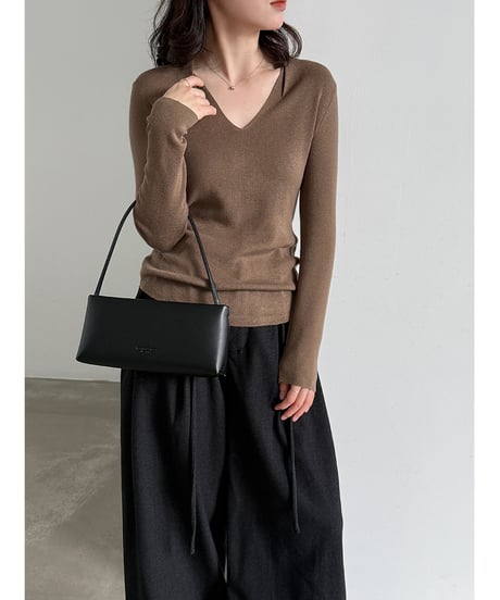 v-neck knit top / 4color　hm3265