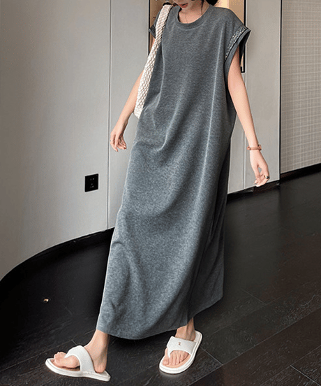 long t-shirt dress / 2color　hm2477
