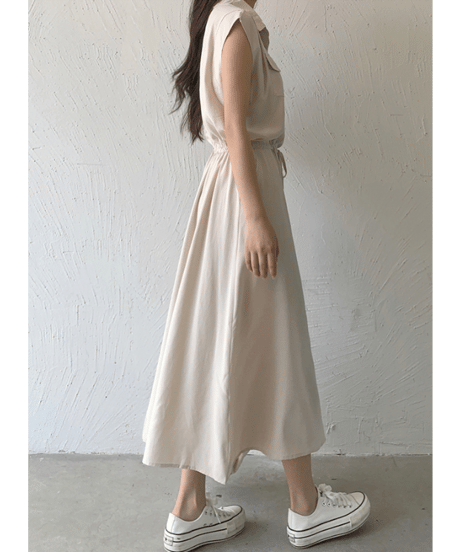 drawstring shirt dress / 3color　hm2991