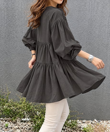 sheer smock blouse / 7color　hm2935