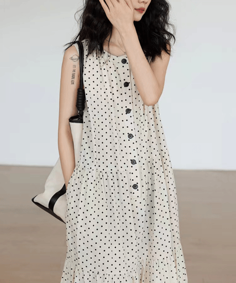 dot sleeveless dress　hm2989