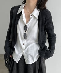 layered knit cardigan / 2color　hm3253
