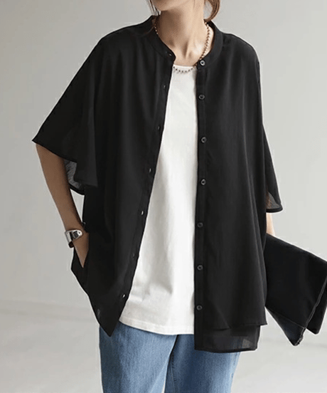sheer dolman shirt / 3color　hm3002*