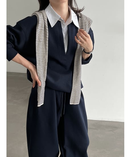 collared sweat set-up / 2color　hm3247