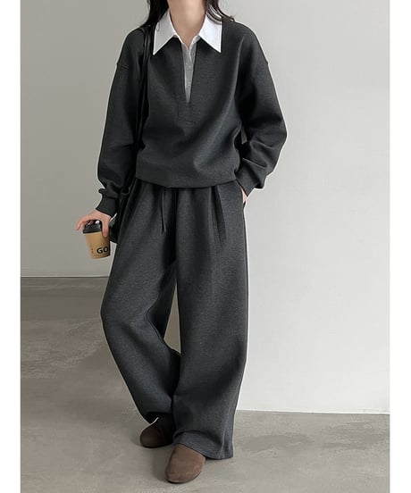 collared sweat set-up / 2color　hm3247