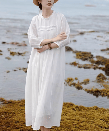 linen tie dress　hm2994