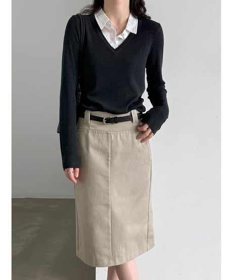 layered collar knit / 2color　hm3229