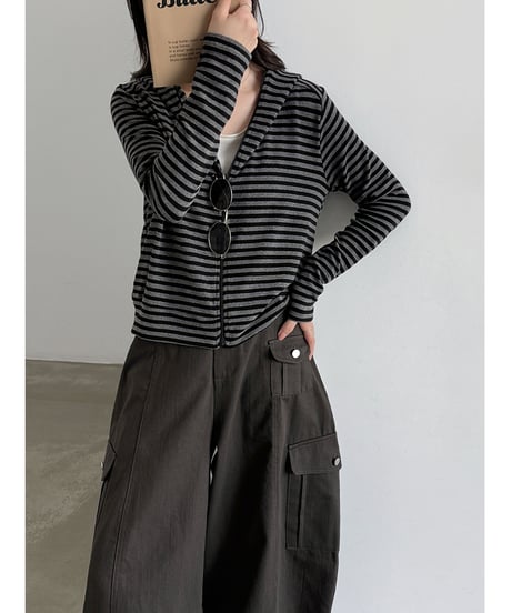 striped hood parka　hm3234