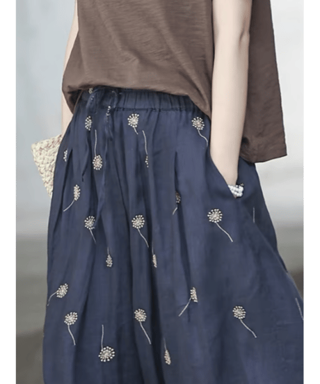 embroidered flare skirt　hm2998