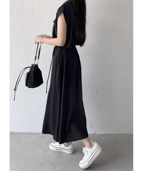 drawstring shirt dress / 3color　hm2991