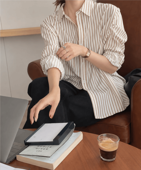 relaxed stripe shirt  　hm2601