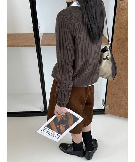 ribbed knit cardigan / 4color　hm3283