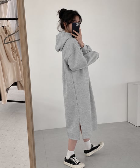 oversized hoodie dress / 4color　hm2628