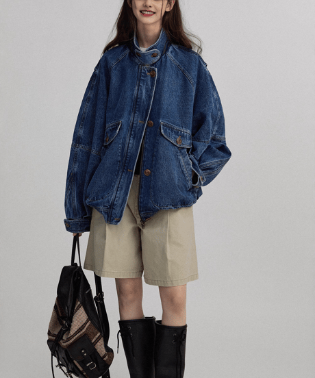 washed denim jacket　hm3275