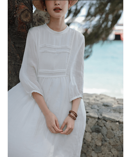 linen tie dress　hm2994