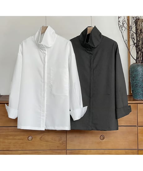 stand neck shirt / 2color　hm2015
