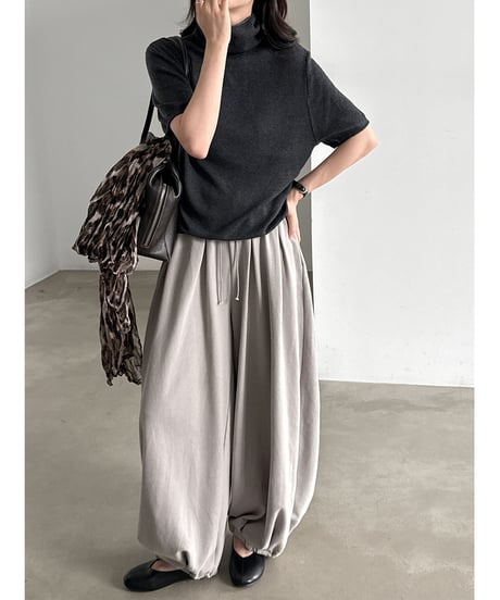 short-sleeve turtleneck top / 4color　hm3263
