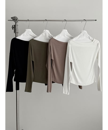 asymmetric button knit / 4color　hm3219