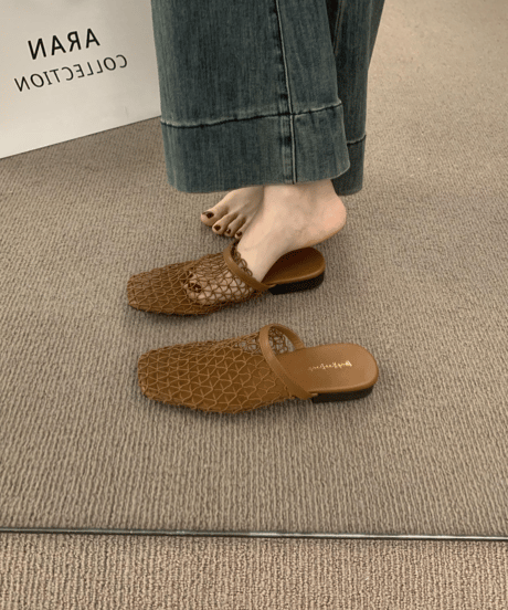 fishnet design flat sandal / 3color　hm2244