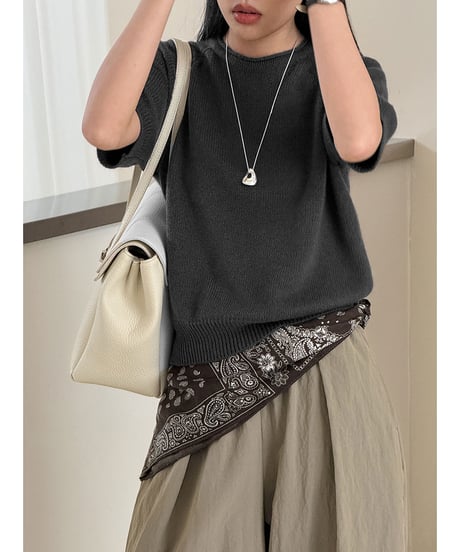 crewneck knit top / 4color　hm3285