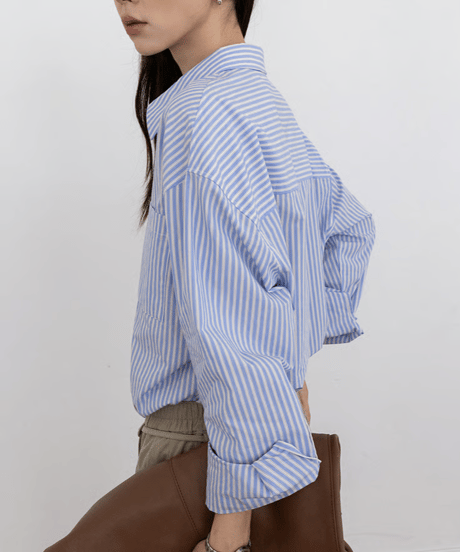 embroidered striped shirt　hm3292