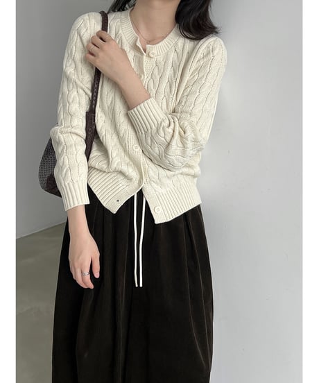 cable knit cardigan / 4color　hm3232