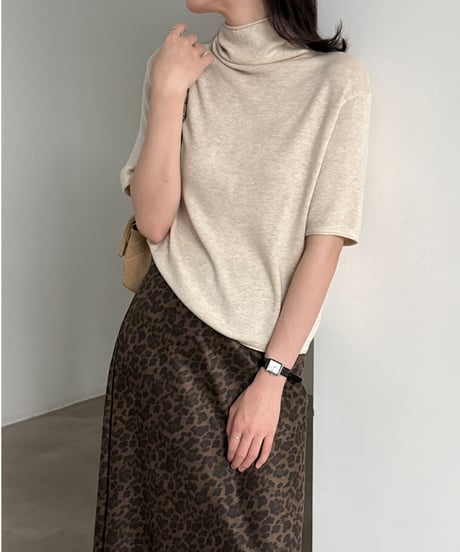 short-sleeve turtleneck top / 4color　hm3263