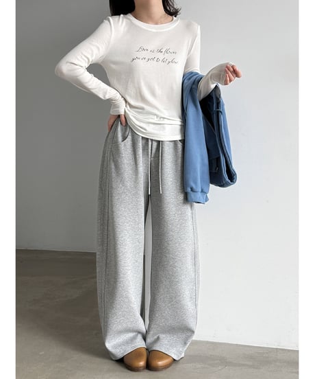 drawstring wide pants / 2color　hm3257