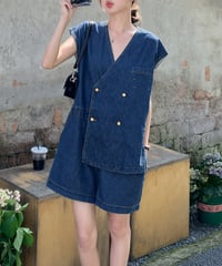 retro denim jumpsuit / hm2469