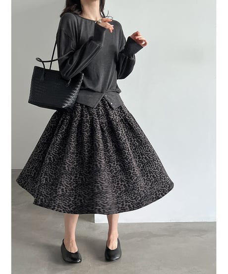 leopard flared skirt　hm3246