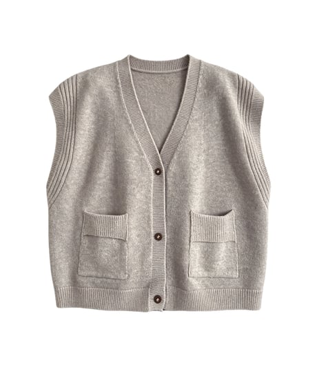 v-neck knit vest / 5color　hm3233