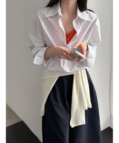 asymmetric stripe shirt / 2color　hm3251