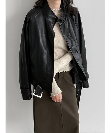 belted biker jacket / 2color　hm3248