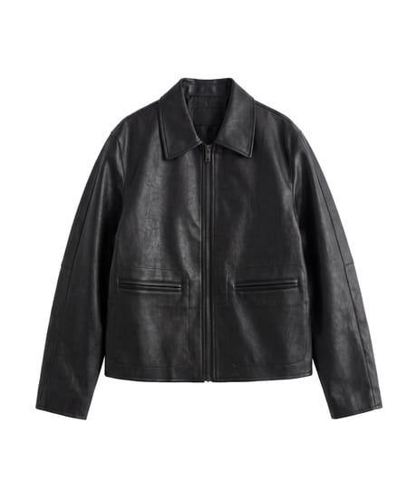 leather zip jacket　hm3236