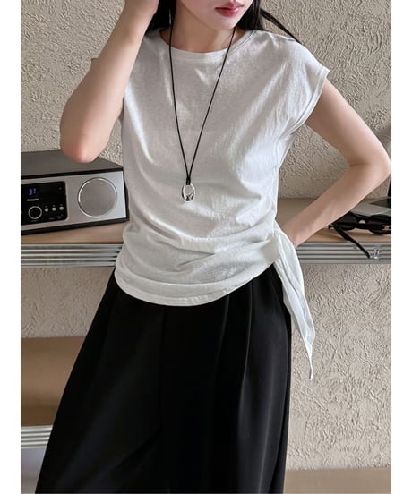 side tie tee / 4color　hm3008