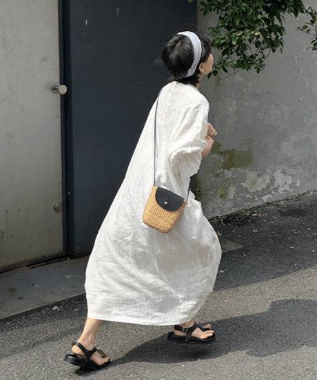 linen shirt dress　hm2992