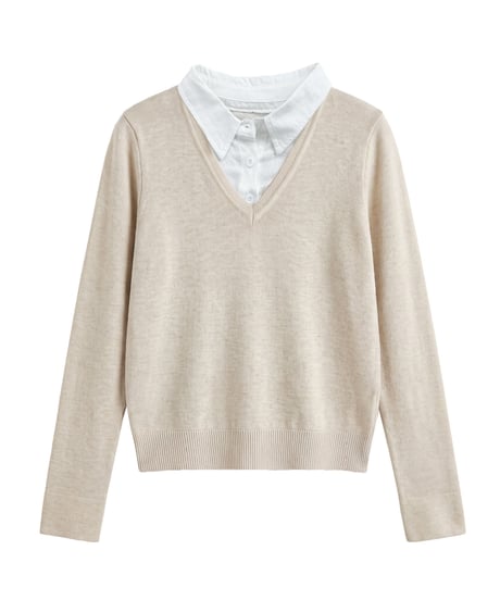 layered collar knit / 2color　hm3229
