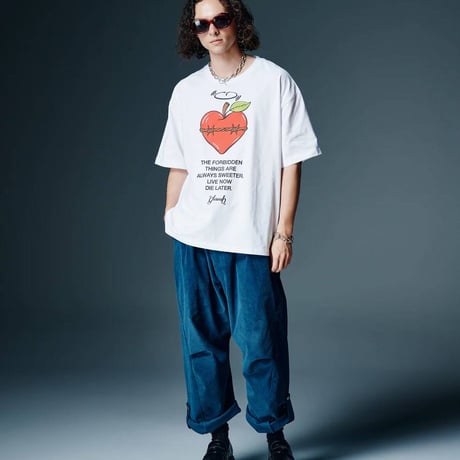 glamb グラム 半袖Tシャツ メンズ Apple Heart T-Shirt アップルハートTシャツ ホワイト ブラック GB0326/CS06