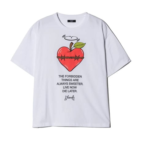 glamb グラム 半袖Tシャツ メンズ Apple Heart T-Shirt アップルハートTシャツ ホワイト ブラック GB0326/CS06