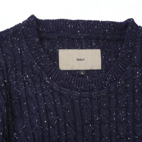 クオルト quolt 長袖ニット メンズ CABLE-NEPPY KNIT 秋冬商品 ダーク×ネイビー チャコール×ブラック 901T-1962