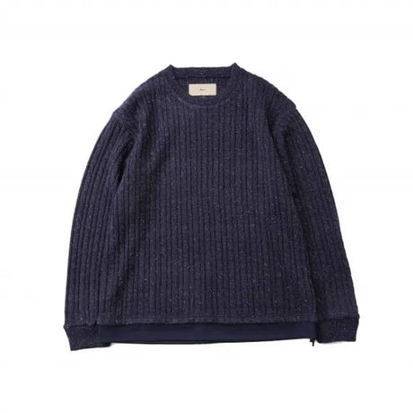 クオルト quolt 長袖ニット メンズ CABLE-NEPPY KNIT 秋冬商品 ダーク×ネイビー チャコール×ブラック 901T-1962