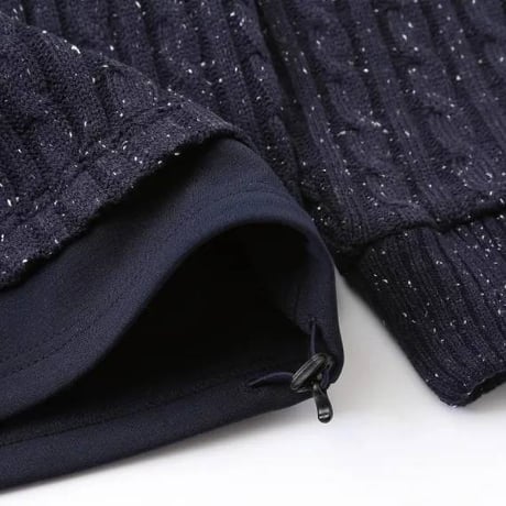 クオルト quolt 長袖ニット メンズ CABLE-NEPPY KNIT 秋冬商品 ダーク×ネイビー チャコール×ブラック 901T-1962