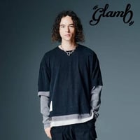 glamb グラム 長袖Tシャツ メンズ Ticket Tag Tri Layered Cutsew チケットタグトライレイヤードカットソー イエロー ネイビー ブラック GB0326/CS07