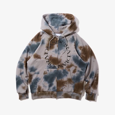 Diaspora skateboards "Dyed Full Zip Hooded Sweatshirt" (Dark Camo) L