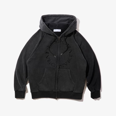 Diaspora skateboards "Dyed Full Zip Hooded Sweatshirt" (Black) L
