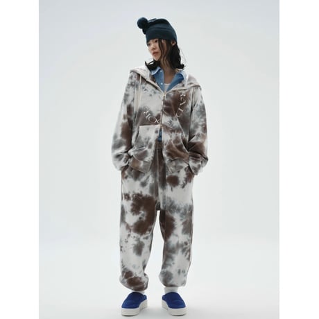 Diaspora skateboards "Dyed Full Zip Hooded Sweatshirt" (Light Camo) L