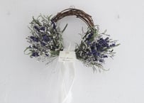 ブルファンとラベンダーのリボンリース