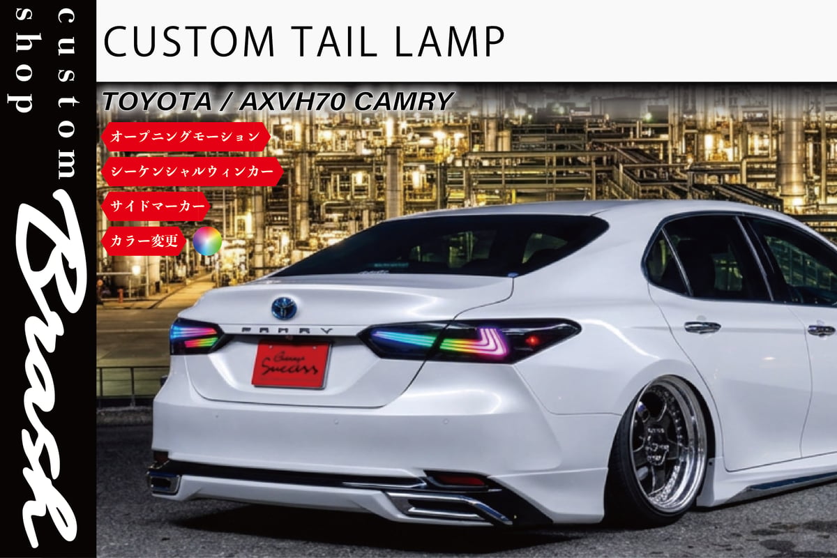 TOYOTA AXVH70 カムリ RGB可変色 L字テールランプ オープニング
