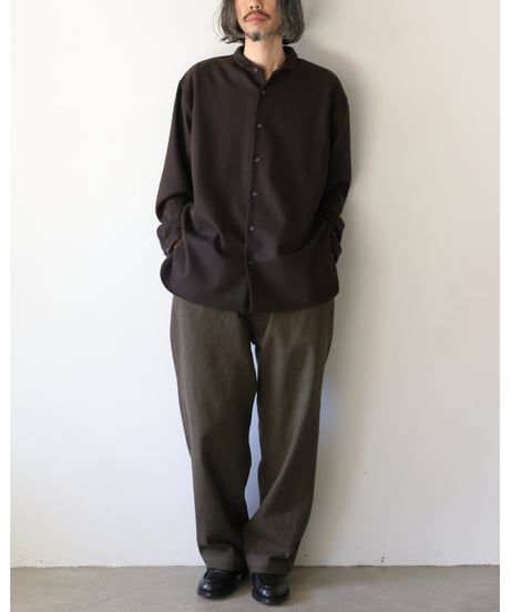 kläuse / O.P.C Regular Shirt <dark brown : Wool Flannel>